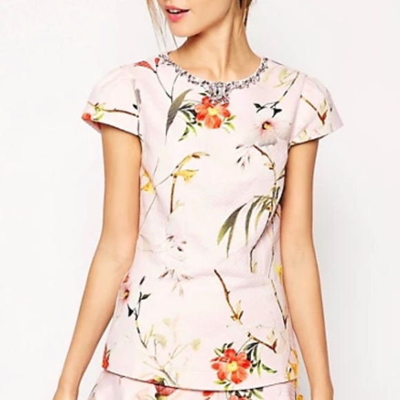 NWT Ted Baker embellished botanical bloom top - Picture 8 of 14